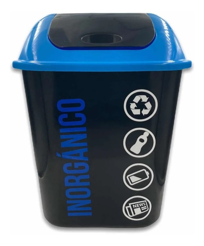 Cesto De Basura Ecologico 24 Litros Codigo Azul Inorganico