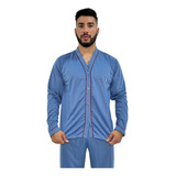 Pijama Americano Masculino Com Botões Manga Comprida E Calça