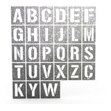 Stencil Alfabeto Vazado Em Chapa Letras Com 5cm De Altura E1