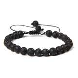 Pulsera D Cuentas D Lava Volcánica Piedras Naturales Unisex