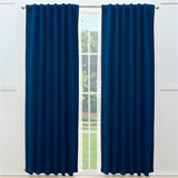 Juego De Cortinas Viasoft Largas 2.30m Vianney Varioscolores Color Marino