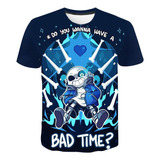 Playera De Manga Corta Con Estampado 3d Game Undertale Sans