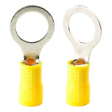 Terminal Olhal Pré Isolado Amarelo 4mm À 6mm / M10- 100 Pçs