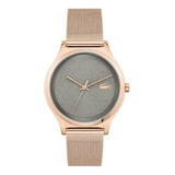 Reloj Lacoste 2001193 Para Dama Color Oro Rosa Y Gris