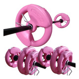 Barra + 2 Mancuernas + 40 Kg Discos Con Manija Kit Set Bsfit