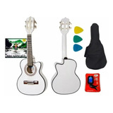 Cavaquinho Toks 210 Flat Branco Elétrico + Kit 