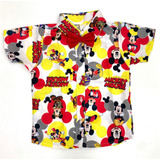 Camisa Infantil Mickey Menino Social Aniversario Festa