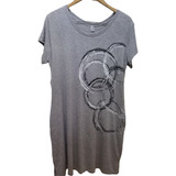 Vestido - Remera - Remeron - Semi Largo Gris L