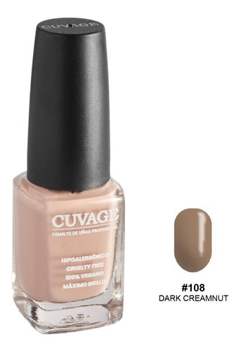 Esmaltes De Uñas Tradicional Sin Tacc Cuvage Pro Keratine Color #108 Dark Cremnut