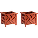 Macetas Chippendale. Juego De 2. Terracota. Ideal Decor...