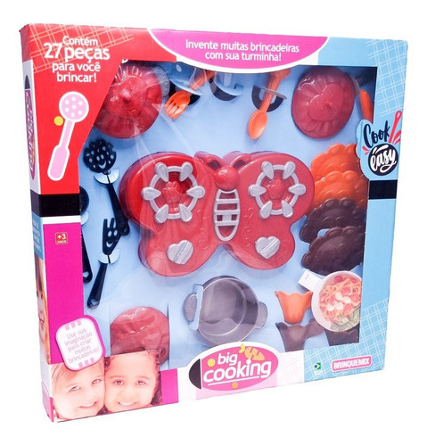 Kit Cozinha Infantil Completa Jogo De Panela Acessorios Cor Bordô