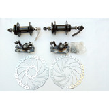 Kit Frenos Disco Bicicleta Mazas Aluminio, Discos Y Caliper