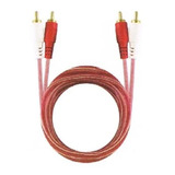 Cable Rojo Trans Audio 2 Rca A 2 Rca 45 Cm Puntas Doradas 