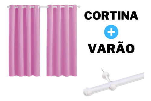 Cortina Com Varao 2m Incluso Kit Completo 3,00 X 1,80 Altura