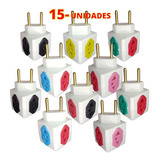 15 Adaptadores Pino Cubo Coloridos Benjamin 4 Saídas 10a 20a Voltagem Bivolt 220v/110v