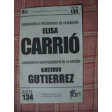 Boleta 134 Ari Carrió Gutierrez 2003 Lista
