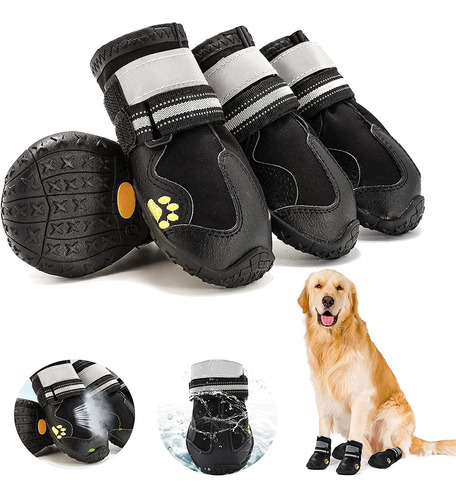 Fuzilin Botas Para Perros, Impermeables, Reflectantes, Trans