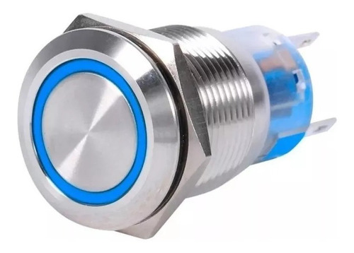 Botão Start Pulso Universal 19mm Inox Led 12v 24v Sem Trava.