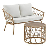 Juego Muebles Exterior Rattan 2 Piezas Natural/crudo