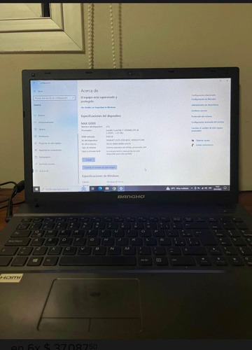 Notebook Bangho Max G 01 Core I7, Ssd 500 G, Ram 8 G