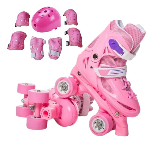 Patines Rollers Niña Más Protectores Y Casco + Envío Gratis