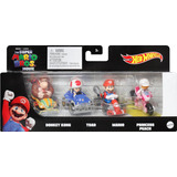 Mario Kart Hot Wheels 4 Pack Película Toad Peach Donkey Kon*