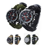 Reloj Táctico Paracord 5 En 1 Camping Supervivencia Militar