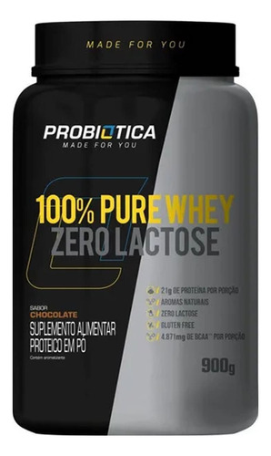 100% Pure Whey Zero Lactose 900g - Probiótica 