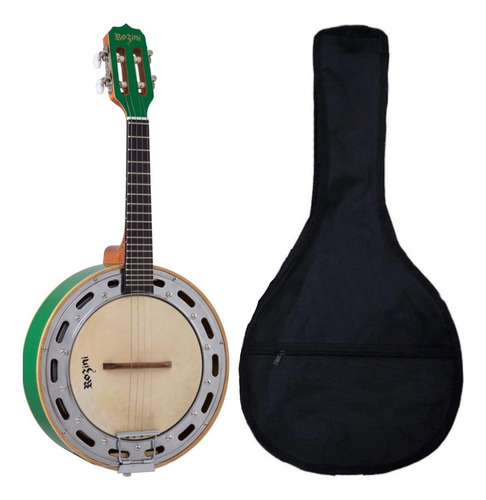 Banjo Profissional Rozini Elétrico Rj11 Verde + Capa
