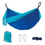 Hamaca Camping Portátil Azul + Kit De Instalación