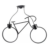 Pendente Lustre Bicicleta Moderno Metal Preto