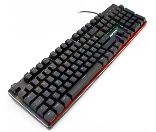 Teclado Gamer Mecanico Reptilex Rx0004 Pro Retro Iluminado Color Del Teclado Negro Idioma Español