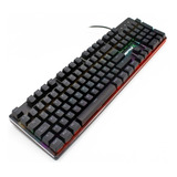 Teclado Gamer Mecanico Reptilex Rx0004 Pro Retro Iluminado Color Del Teclado Negro Idioma Español