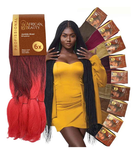 Kit 12 Super Jumbo Jumbão African Beauty Trança Box Braid +b