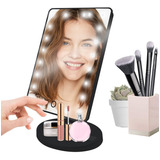 Espejo Para Maquillaje Tocador Mesa Luz Led Recargable Dama
