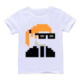 Remera Blanca Adultos  8 Bits Pixeles Pixel R70