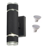 Aplique Pared Bidireccional Tubo 24cm Aluminio 2 Dicro Led 