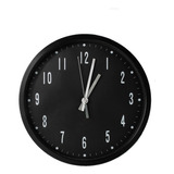 Reloj De Pared Negro Con Manecillas Plata 30 Cm X 4 Cms