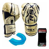 Guantes De Box Rsx Kit Oz Fighter Thai Kickboxing Boxeo Onza