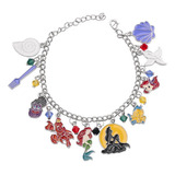 La Sirenita - Pulsera Princesa Metal Charms Kawaii Regalo 01