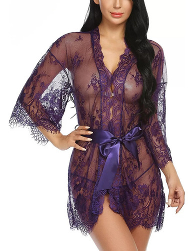 Pijama Perspectiva Sexy Lace Kimono Robe