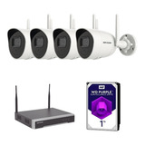 Kit Wifi 4 Camaras 2 Megapixeles Incluye Disco Duro Y Nvr