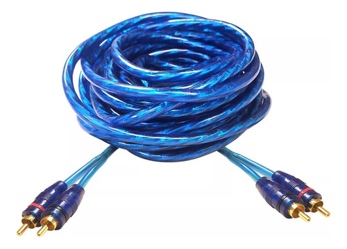 Cable Rca Azul Doble Macho Audio Musica 5 Metros Dz