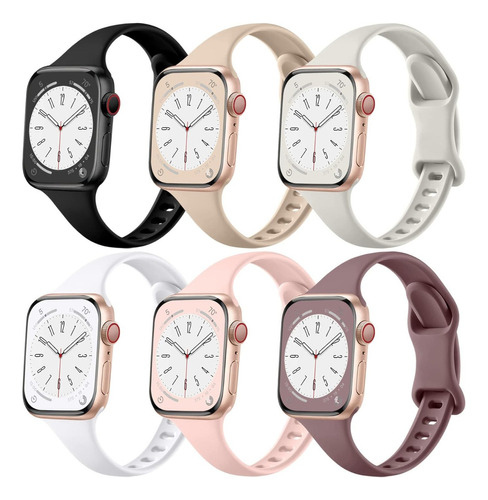 Correa Delgada De Silicona Para Apple Watch 9 8 7 6 5 4 3 2