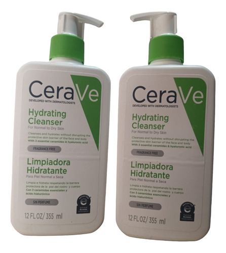 2pzas Cerave Hydrating Cleanser 355ml