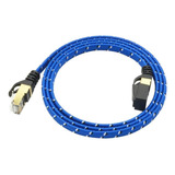 Cable De Conexión Ultraplano Ethernet Cat7 10 Azul De 2 Metr