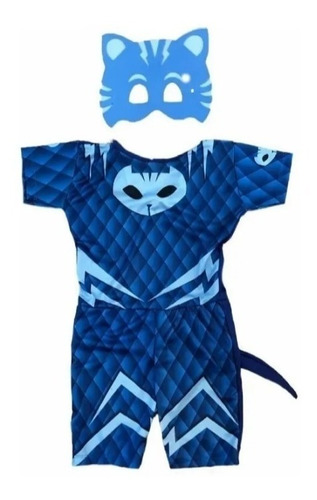 Fantasia Infantil Pj Mask Azul Menino Gato Envio Imediato