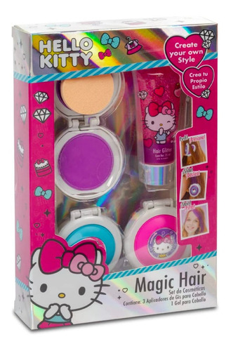 Juego Pinta Mechas De Cabello Glitter Hello Kitty Colorfull