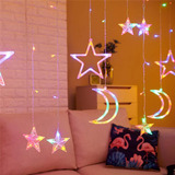 Luces Led Tipo Cortina Con Forma De Estrella Y Luna Para Ven