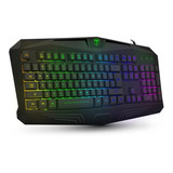 Teclado Pc Membrana Gamer T-dagger Tanker Rainbow Rgb